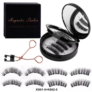 Magnetic Lashes With Applicator Reusable Synthetic Hair Portable Natural Look Magnetic Eyelash Extension Kit