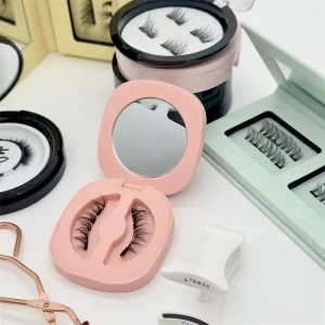 Magnetic Synthetic Hair Eyelash Kit Black Cotton Band Handmade Reusable Cruelty Free Lower Segment Eyelashes Eyelash Tray