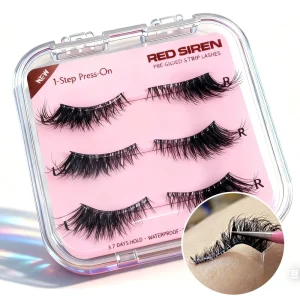 Makeup 3 Pairs Pack Invisable Band No Glue Needed Half Lashes Personalized Press on Natural Looking Cateye Pre glued Lashes
