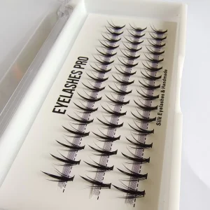 Makeup Artist Eyelashes MU002 Segmented False Eyelashes Dense Style Plastic Black Band