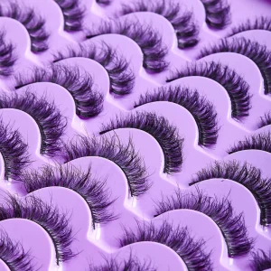 Makeup False Eyelashes Supplies Natural Wispy Volume Faux Cils 40 Pairs Pack Fluffy Russian Strip Lashes
