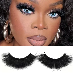 Makeup Full Strip Lashes Vendor Private Label 25mm Fluffy Mink Lashes Full Volume Thick False Eyelashes