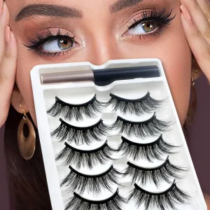 Makeup Magnetic Lash Strips 1/5 Pairs Eyeliner Magnet Eyelash Kit Vegan Natural Magnetic Lashes Reusable Eyelashes