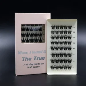 Manga Cluster Lashes Handmade Waterproof 3D Press On Lash Clusters PBT Material Invisible Clear Band Reusable Supply