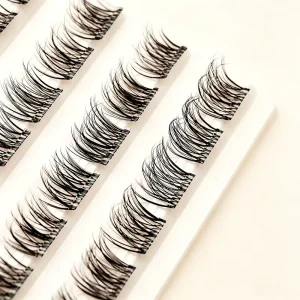 Manga Fairy Spiky Wet Look Lightweight Reusable Faux Mink Fiber Matte Black Private Label Pre Cut Segmented Cluster Eyelashes