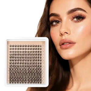 Manga Lash Clusters Brown Fairy Spiky Segmented Waterproof Eyelashes Fox Eye Natural Wispy Volume 14 Rows Individual
