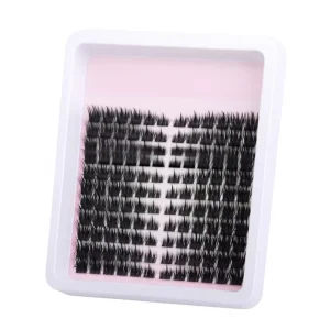 Manga Lash Clusters Spiky Wispy Bottom Lashes Anime Fairy Machine-Made Black Cotton Stalk 168PCS 5-18MM DIY Home Use
