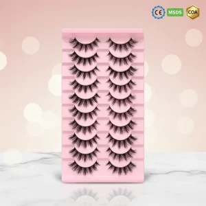 Manga Lashes 10 Pairs False Eyelashes 3D Faux Mink Lashes Wispy Fluffy Spiky Eyelashes Private Label Custom Logo Lash Vendor
