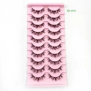 Manga Lashes 3D Clear Band Lashes Natural Look Wispy Mink Eyelashes Fluffy Cat Eye Lashes Individual Eyelashes