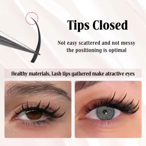 Manga Lashes Anime Wet Lashes 0.07 C D Curl Cluster Premade Fans Volume Natural Eyelashes Extension Cosplay DIY at Home