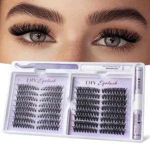 Manga Segmented Lash Kit Fairy Lashes with Lash Bond and Seal Waterproof 3D Wispy Volume 0.07mm Synthetic Fiber 10 14mm MIX