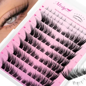 Manga Spike Lashes Wispy Cluster Eyelashes with Bottom FluffyFox Eye Eye Lash Extensions Kit Mix Cluster Lashes