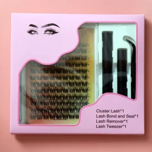 Manga Style Individual Cluster Lash Spikes Handmade DIY Anime Lash Clusters Synthetic Hair 12 Rows Super Thin Private Label