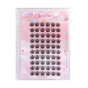 Manga Style Segmented False Eyelashes DIY Lash Extensions for Cute Eye Look Faux Cils Easy to Apply Individual Lashes