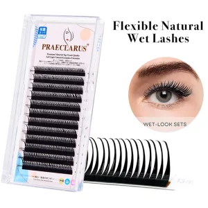 Manga Wet lashes Eyelash Extensions Supplies Full Strip Eyelashes Wet Look Lashes Enlarged Double Eye