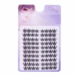 Manufacturer Private Label Naughty Pixie Style Spiky Wispy Multi-Layered Segmented Semi-Handmade 10 Rows DIY Eyelashes