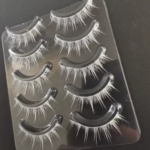 Manufacturer Private Label Synthetic Hair 3D Effect Invisible Clear Band Spiky Wispy for Multi Layered Manga Style Eyelashes