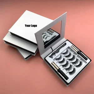 Manufacturers Water Proof Magnetic Lashes 3D False Eyelash With Eyeliner and Tweezers Magnetic Eyelashes