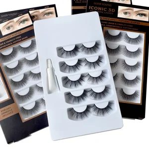 Maquillajes original Top Quality Lashes w 6d Curler 5 Pair Eyelash Extensions False Eyelashes