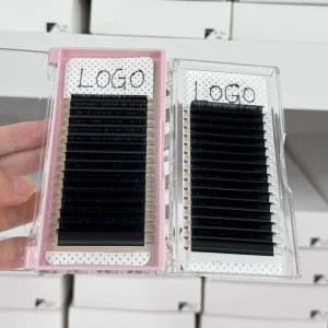 Matte Black 0.03 0.15mm Mega Volume Private Label Cashmere Lash Extensions Handmade Soft Fluffy Velvet Lash Tray