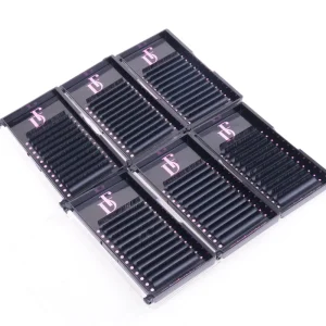 Matte Black 0.05mm Faux Mink Lashes with BC Curl Individual Silk Eyelash Extensions 3D Volume Trays Easy Model Korean Material