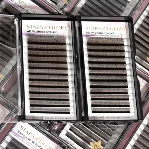 Matte Black Dark Brown YY W Shape Eyelash Extension 3D-6D Private Label Korea PBT Lash Trays