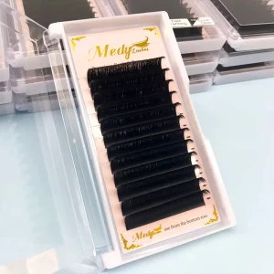 Matte Black Individual Lash Extension Manufacturer J B C CC D DD L Curl Eyelash Extension With Custom Lash Packaging