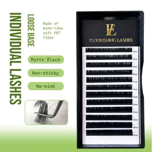 Matte Black Korean PBT Fiber Russian Volume Lashes Classic Individual Eyelash Extensions Cashmere Easy to Fan