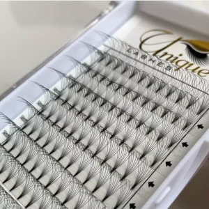 Matte Black Premade Fan Eyelash Extensions 0.05 0.07 C D Curl 8mm to 15mm Length Short Stem LashesWholesale