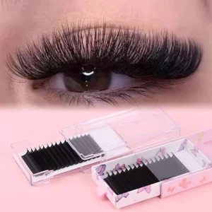 Matte Black Private Label Volume Faux Mink Eyelash Extensions Cashmere 0.03 0.05 0.07 0.20 Individual Lash Extension