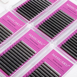 Matte Black Rapid Spike Volume Lashes Tray 5D Rapid Blooming Lashes 5D Flower Premade Fan Eyelashes
