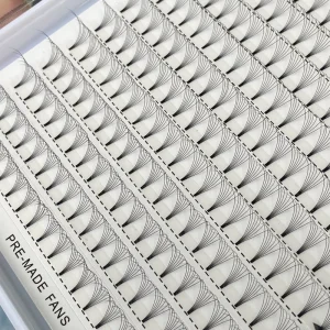 Matte Black Short Stem 7D Lashes 16 Rows XXL Trays 0.07mm C D Curl 7D Premade Volume Fans Eyelashes