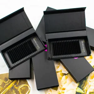 Matte Black Silk Lash Extension Trays Manufacturer Private Label 0.03 0.05 0.07mm Cashmere Eyelash Extensions Lash Trays