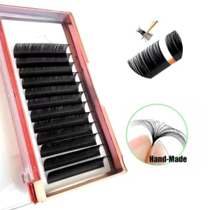 Matte Black Synthetic Hair Korean PBT CC Natural Velvet Lash Extensions Custom Logo