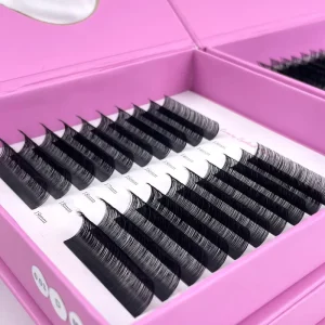 Matte Black Velvet Lash Trays Private Label Cruelty Free Vegan Natural Long 3D Eyelash Extensions