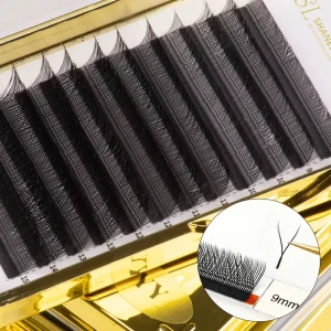 Matte Dark Black Soft L M LC LD 0.05 0.07 YY Lash Double Tips Handmade Individual Yy Eyelash Y Lash Extensions