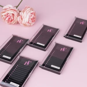 Matte Dark Black Volume Silk Eyelash Extensions Individual Lash Trays with C Curl Cashmere Lash Extension Supplies