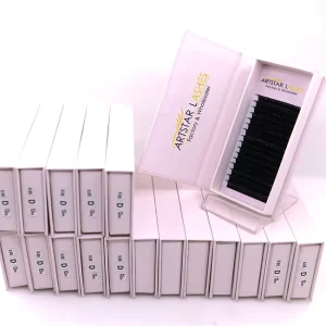 Matte Deep Black CC D Curl Velvet Eyelash Extensions 0.05 0.07mm Cashmere Lash Trays
