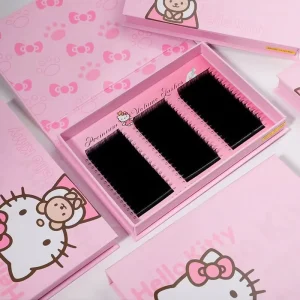 Matte Jet Black Lash Tray Individual Custom Velvet Eyelash Extension Volume Silk Hand Made Lash
