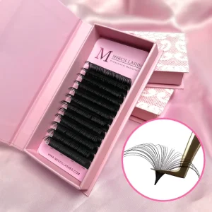 Meecil Cashmere Lash Silk Matte Black Mink Individual Lash Trays PBT Fiber Eyelash Extensions