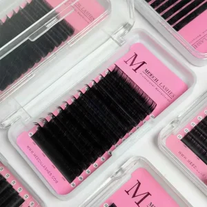 Meecillashes Matte Black Lash Extensions 0.03 Individual Cashmere Eyelash Extensions Supplies Private Label Lash Trays