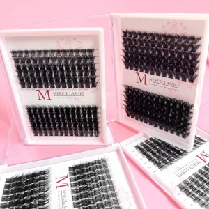 Meecillashes Synthetic Hair Handmade 12 Rows Customizable DIY Cluster Lashes Lash Extension Kit Bond Seal Private