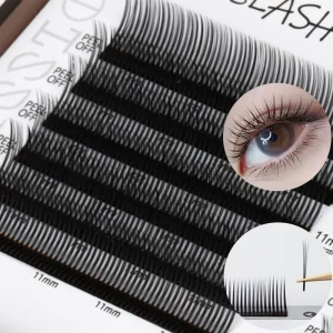 Mega Classic Wet Look Closed Fan 0.07 0.05 Premade Spikes Lash 5D Flora Flowering Flowering Easy Fan Angel Eyelash Extension