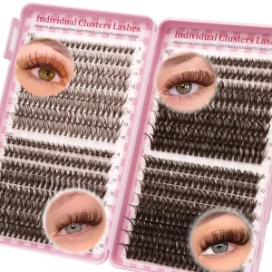 Mega Tray Brown 30D 50D 60D 80D Individual Cluster Lashes Mix 9 16mm Silk Volume DIY Segmented Eyelash Extensions