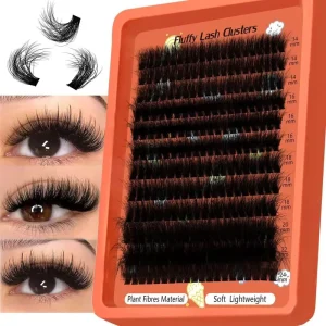 Mega for D for PBT Fiber Handmade Knot Free Baddie100D 200D 8-25mm Thick Volume Lash Clusters Trays