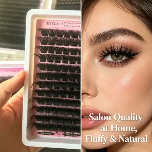 Messy Dense Cat Eye Cluster Lashes 80D 100D Wispy Individual Self Grafting False Eyelashes Segment DIY Volume Lash Extensions