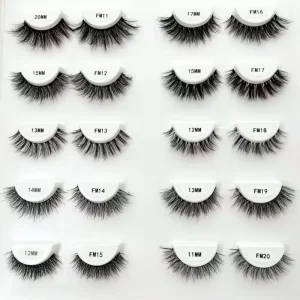 Messy Vegan Clear Band Faux Mink Eyelashes Lightweight Wispy Natural Strip Luxury Invisible Band Strip Lash