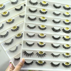 Mid East Wedding 8 16mm Thick Faux Mink Eyelashes Vegan Nature Looking Full Strip Lashes Bridal Makeup Short Eyelashes