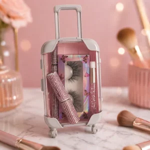 Mini 9-Inch Acrylic Eyelash Box White Clear Colorful Card Suitcase Customizable Private Label Portable Reusable