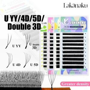 Mink 3D 4D 5D U W Lash Extensions Korean PBT Matte Black Private Label Soft 0.07 U Shape YY Eyelash Cilios Supplies Custom Logo